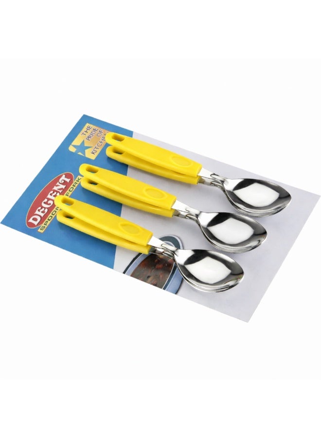 ديسينت ديسنت ستينلس ستيل تي سبون سِت أوف 6 | ميرر فينيش | إيرغونومِك هاندل | دزرت آند كوفي سبون سِت فور هوم، كيتشن، ريستورانت، ديش واشر سيف - Image 2